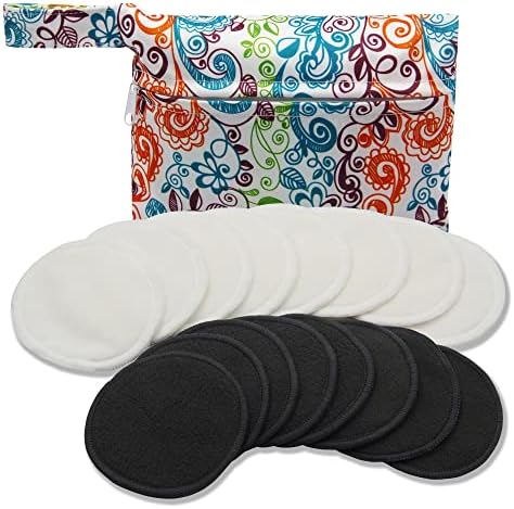 Pinowu Reusable Makeup Remover Pads (16pcs Pads + Carry Bag + Wash Bag), Washable Eco-Friendly Cotton Rounds Face Wipe for All Skin Types by Pinowu