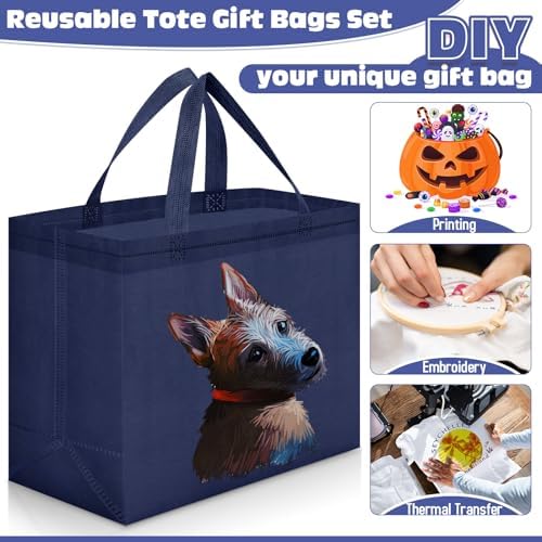 Windyun Reusable Grocery Bags Non Woven with Handles - Image 6