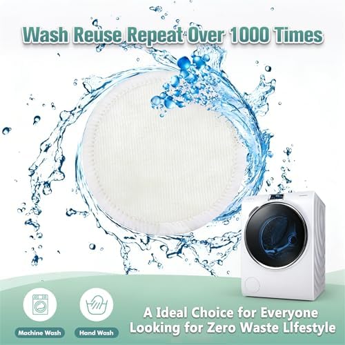 wegreeco 40 Pack Reusable Makeup Remover Pads, Washable Reusable Cotton Rounds Pads for Face, Makeup Remover Cloths for All Skin - (White) - Image 7
