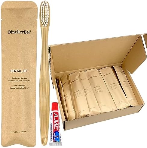 Bamboo Toothbrushes Kit Bulk, 50 Disposable Toothbrushes with Toothpaste - Image 2