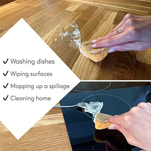 eplanita Natural Plant Based Scrub Sponges (3 Pack), Non-Scratch, Biodegradable Eco Scourers for Kitchen and Bathroom - Image 4
