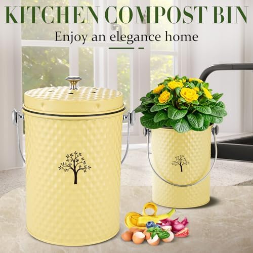 AOSION Countertop Kitchen Odorless Compost Bin with Removable Inner Bucket - Image 4