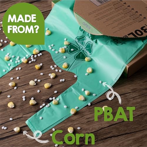 1.6 Gallon Tie Handles Compost Trash Bags 120 Food Scrap Bags, Compostable Kitchen Waste Bags with Europe EN13432 & ASTM D6400 Certified - Image 4