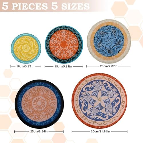 5Pcs Reusable Beeswax Elastic Bowl Covers for Bread Proofing and Food Cover - Image 2