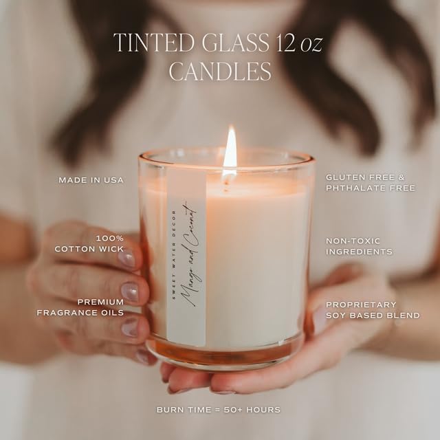 Sweet Water Decor Cinnamon Rolls Candle, 12oz Sandstone Glass Jar, Autumn Scented Notes of Cinnamon, Pastry, & Vanilla, 50+ Hour Burn Time, Non-Toxic Soy Wax Blend, Poured in The USA, Cotton Wick