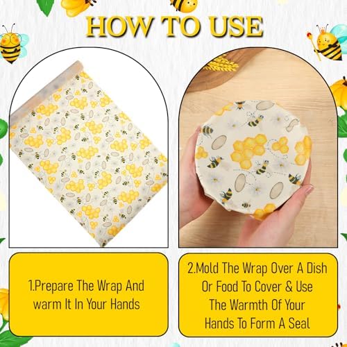 Reusable Beeswax Wraps Roll 13 x 39 Inch, Organic Eco-Friendly Sustainable Beeswax Food Wraps, Food Storage Wraps Beeswax Paper Cloth for Sandwich, Cheese, Fruit, Bread, Snacks - Image 7