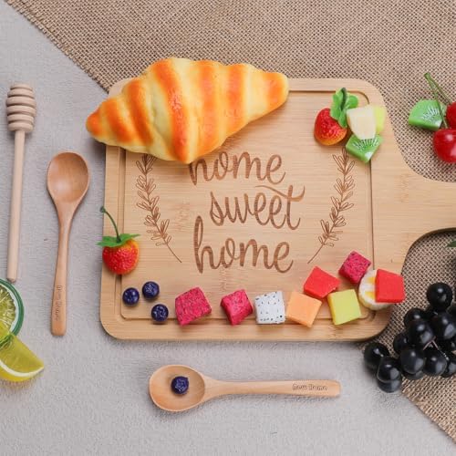 House Warming Gifts New Home,Housewarming Gift,New Home Gifts Ideas,Realtors Closing Gift for House Buyers,Home Sweet Home Bamboo Serving Board for Couple Women Men - Image 2