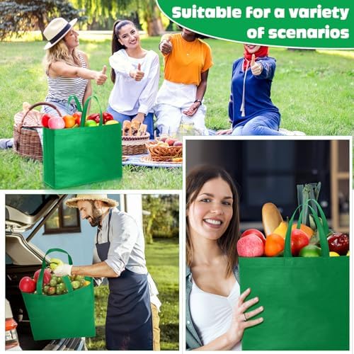 Windyun Reusable Grocery Bags Large Non Woven Shopping Bags with Handles Foldable Portable Tote, 16x6x12 Inch - Image 6