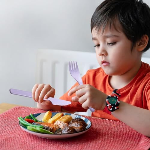 Reusable Travel Utensils Set with Case Wheat Straw Fork Spoon Knife Cutlery - Image 4