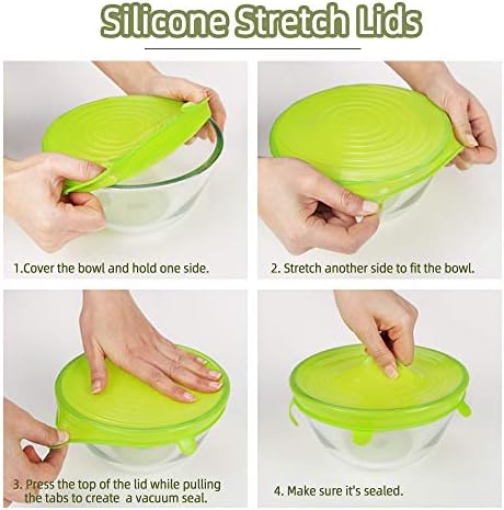 Webake Silicone Stretch Lids 12 Pack Reusable Expandable Lids (2.6" to 8.3") Fit Various Sizes of Container Tops, Bowls, Cups, Cans (Durable, Flexible) - Image 3