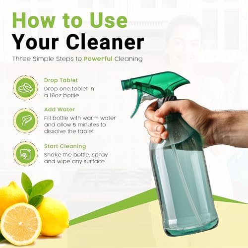 All Purpose Cleaner Concentrate Refill, Multi Surface Clean Refill, Non-toxic Cleaning Tablets 12-pack. Makes 192 fl oz (12x16Fl oz) Bottles of Spray Cleaner for Household, Bathroom & Kitchen Cleaning - Image 2