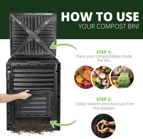 Simply Bio Garden Compost Bin from BPA-Free Material - 80 Gallon (300 L) Large Outdoor Compost Bin, Easy Assembly, Lightweight, Fast Soil Creation, Black - Image 4
