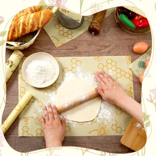 3 Rolls Reusable Beeswax Food Wrap, 13'' x 59'' - Image 3