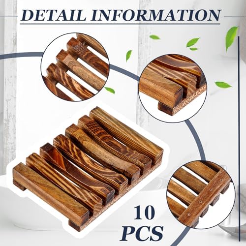 Umigy 40 Pcs Soap Bag Holder Kit, Sisal Mesh Bamboo Tray, Beige, Charcoal - Image 3
