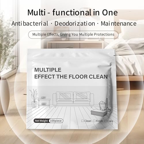 Multi-Effect Floor Clean Tablets,100 Piece Floor Cleaning Tablets Multi-Surface Cleaner for Hardwood Laminate Tile & RV Walls Maintenance, Water Concentrated Cleaner (Rose Mallow 2Bag) - Image 2