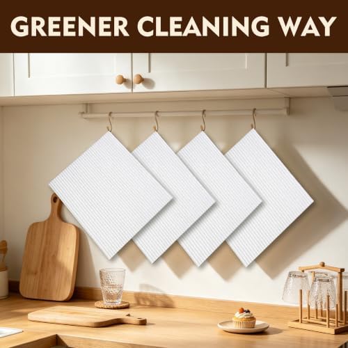 YEEHAW Swedish Dishcloths for Kitchen 10 Pack, Grey Cellulose Sponge Cloths, No Odor Resuable Cleaning Cloths, Super Absorbent Dish Cloth for Kitchen, Bathroom, Glass Surface, Furniture 7"×6" - Image 3