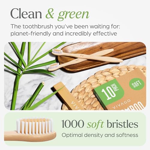 VIVAGO Bamboo Toothbrushes 30 Pack - Soft Bristles Toothbrushes for Adults - Image 2