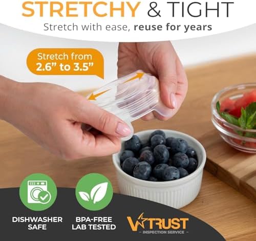 Orblue Reusable Silicone Stretch Lids 6-Pack Small for Fresh Food Storage - Seal in Flavors, Keep Food Fresh and Reduce Waste Multicolored - Image 2