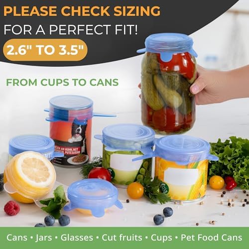 Orblue Silicone Stretch Lids 6-Pack Small for Fresh Food Storage - Seal in Flavors, Keep Food Fresh and Reduce Waste - Image 3