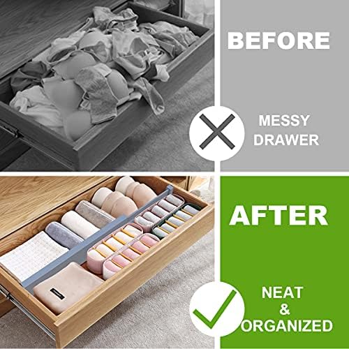 ANTOWIN Bamboo Drawer Dividers Organizers, Expandable Drawer Separators Splitter,17-22 inches Long Adjustable Spring-loaded Organizer for Large Utensil, Clothes, Tools Drawers (Grey) - Image 3