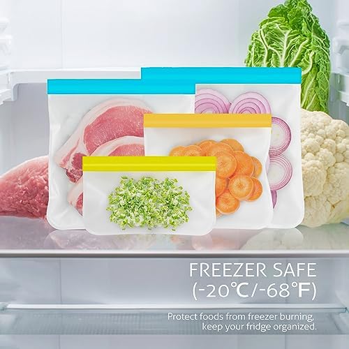 10 Pack Reusable Gallon Freezer Bags, Multicolor - Image 3