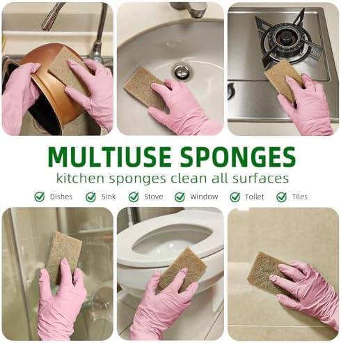 24 Pack Plant-Based Fiber Scrub Dish Sponge (graybrown) - Image 4