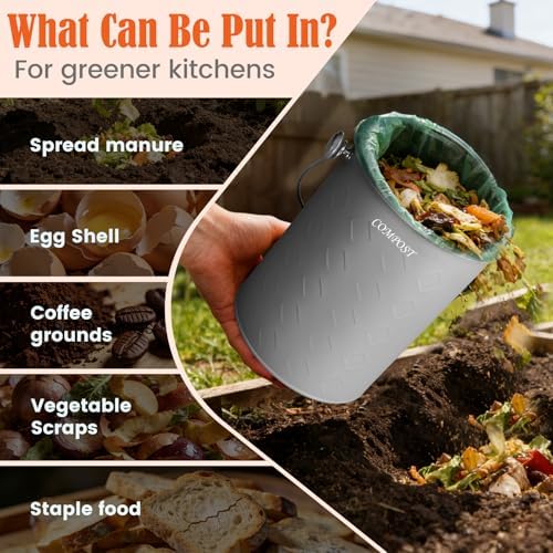 AOSION Countertop Compost Bin Kitchen,Odorless Indoor Compost Bin with Lid - Image 5