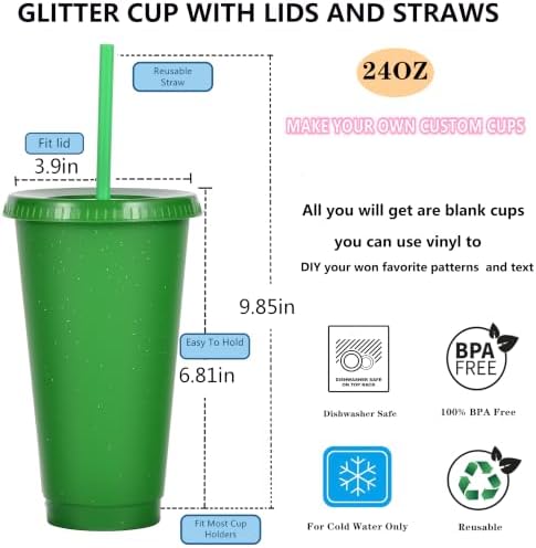 Suertestarry Tumbler with Straw and Lid,Water Bottle Iced Coffee Travel Mug Cup,Reusable Plastic Cups,Perfect for Parties,Birthdays,24oz-5 Pack (Beautiful, 10 pack) - Image 2