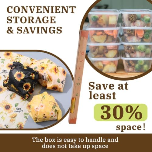 3 Rolls 13 x 40 Inches Reusable Beeswax Wraps for Food - Image 4