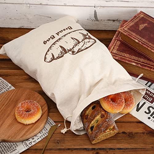 Augshy 4 Pcs Linen Bread Bags for Homemade Bread Container - Image 6