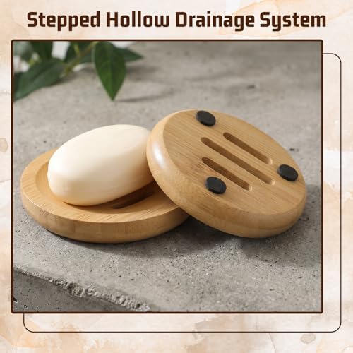 Ymapinc 2PCS Bamboo Soap Holder for Bathroom - Image 6