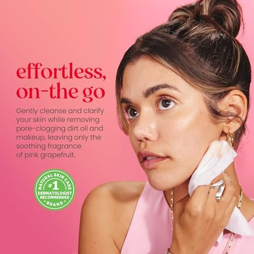Burt's Bees Pink Grapefruit Face Wipes, for All Skin Types, Hydrating Makeup Remover & Facial Cleansing Towelettes, 30 Ct. (3-Pack) - Image 4