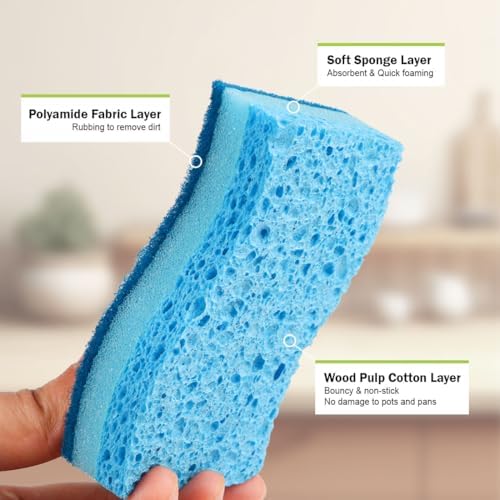 AIDEA Sponges Kitchen, Non-Scratch Scrub Sponge,12Count, Sponge for Dishes - Image 3