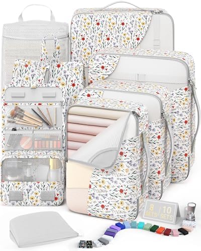 OlarHike 8 Set Packing Cubes for Travel,Gifts for Women Mom,Anti-Tearing Suitcase Organizer,with Over 1000 pcs Mesh Holes,Vacation Essentials & Accessories for Cruise Ship by OlarHike