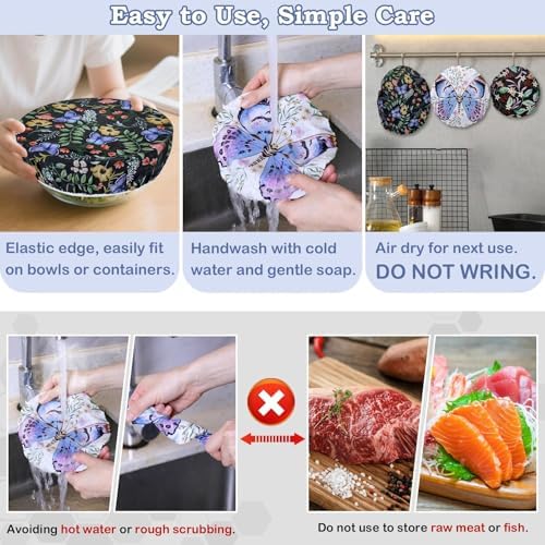5Pcs Reusable Beeswax Elastic Bowl Covers for Bread Proofing and Food Cover - Image 6