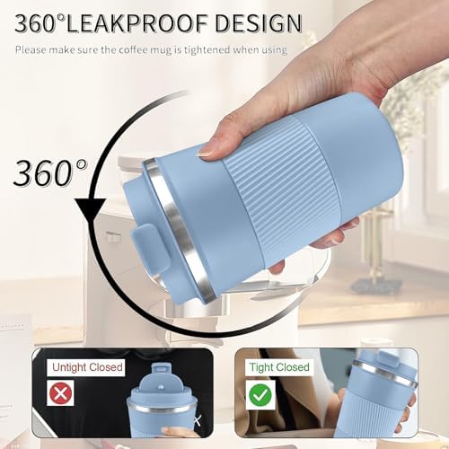 Insulated Travel Coffee Mug, Stainless Steel Coffee Cup with Leakproof Lid - Image 5