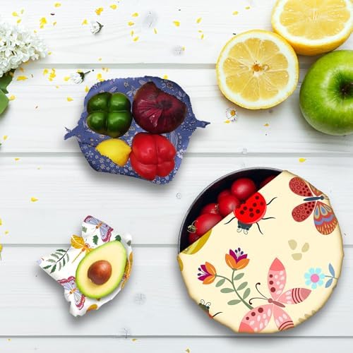 Beeswax Wrap, Beeswax Wraps For Food, Organic, Sustainable, Beeswax Food Wrap for Sandwich Storage, Reusable Beeswax Food Wrap 1L, 5M, 3S Butterfly Patterns Beeswax Paper, 9 Pack Set - Image 7