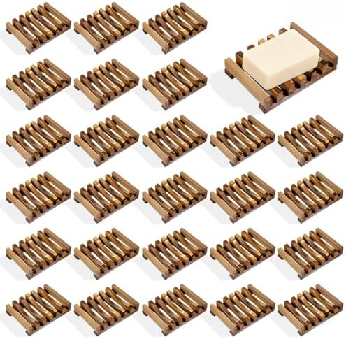 30 PCS Wooden Shower Soap Dish Bulk, Wood Soaps Dish for Shower by Unknown