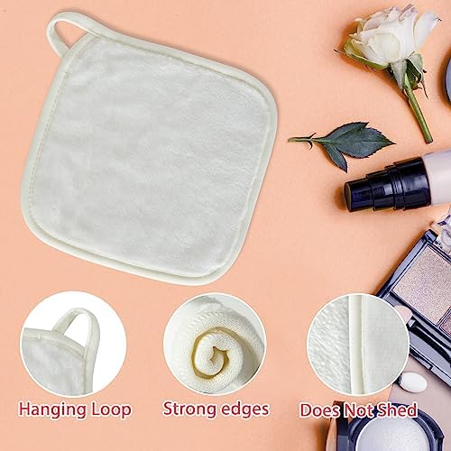 Makeup Remover Cloth, 6" x 6" Make Up Towels Reusable Face Cloth for Washing Face, Makeup Remover Pads Microfiber Face Washcloth with Mesh Bag, 12 Pack - Image 4