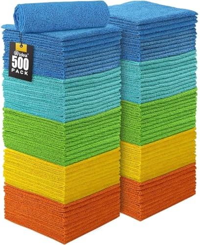 AIDEA Microfiber Cleaning Cloth-500PK, Microfiber Towels for Cars, 12"×12" by AIDEAHOME