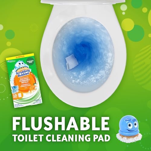 Scrubbing Bubbles Flushable Toilet Bowl Wand Cleaner Refills, Fresh Brush Cleaner Toilet Refill Pads, Removes Limescale & Odors, Citrus Scent, 10 Count (Pack of 12) - Image 2