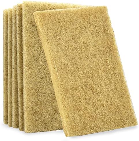 Foamstar Natural Scouring Pads 6 Pack- Non-Scratch Sisal Cleaning Scrub Pads for Dishes, Eco-Friendly Coconut Fiber Kitchen Scrubbers for Pans and Pots, Compostable, Biodegradable by Foamstar