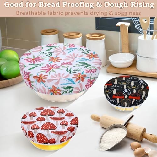5Pcs Reusable Beeswax Elastic Bowl Covers for Bread Proofing and Food Cover - Image 4