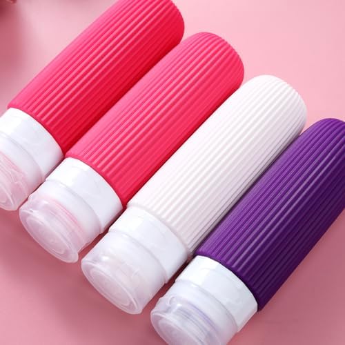 Mrsdry Travel Bottles for Toiletries, Tsa Approved 3oz Portable Travel Bottles, BPA Free Leak Proof Squeezable Silicone Travel Size Containers, Travel Accessories with Clear Toiletry Bag (4 Pack) - Image 6