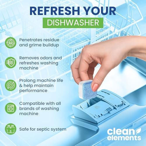 Dishwasher Cleaner Tablets & Deodorizer, Deep Cleaning Descaler, 24 Ct - Image 4