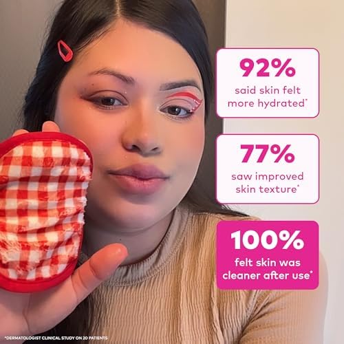 The Original MakeUp Eraser 7-Day Set, Erase All Makeup With Just Water, Including Waterproof Mascara, Eyeliner, Foundation, Lipstick, Sunscreen, and More! Strawberry Fields, 7ct. - Image 5