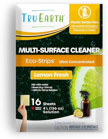 Tru Earth Multi-Surface Cleaner Eco-Strips, Lemon Fresh, 16 Strips by TruEarth