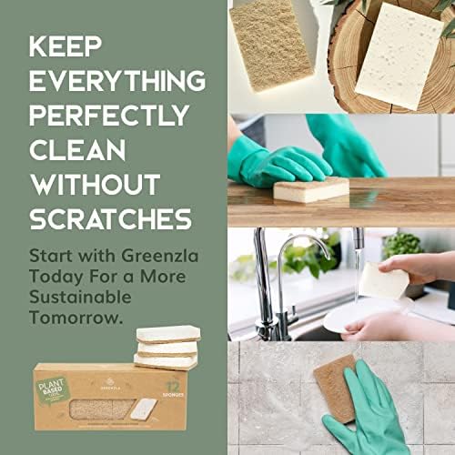 GREENZLA 12 Pack Kitchen Sponges | Non-Scratch Hemp & Sisal - Image 6