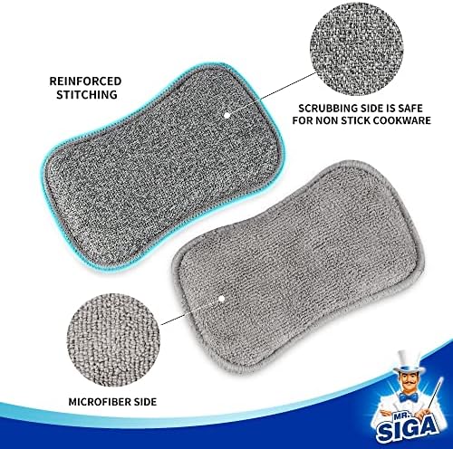 MR.SIGA Dual-Sided Scrub Sponges, Long Lasting, Reusable Dishwashing Sponges for Kitchen, 12 Pack - Image 4