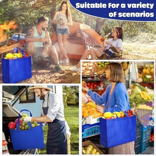 Windyun Reusable Grocery Bags Large Non Woven Shopping Bags with Handles Foldable Portable Tote, 16x6x12 Inch - Image 5